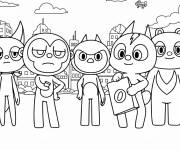 Coloriage Amis de Miniforce