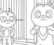 Coloriage Chat et Ourson Miniforce