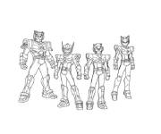 Coloriage Equipe des robots de Miniforce