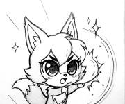 Coloriage Lucy cr&eacute;ant un bouclier
