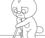 Coloriage Max nettoie la maison