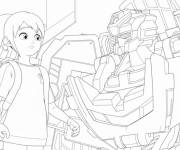 Coloriage Miniforce et fille mignonne