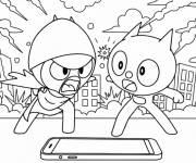 Coloriage Miniforce et le smartphone