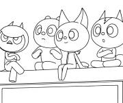 Coloriage Miniforce mignons ensemble
