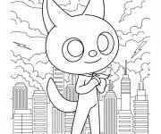Coloriage Miniforce renard dans la ville