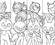 Coloriage Miniforce robot et personnages