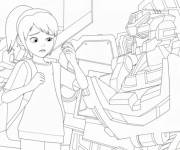 Coloriage Petite fille et Miniforce