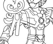 Coloriage Robot et Personnage aimable Mini force