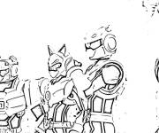 Coloriage Robots Mini Force ensemble