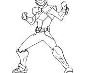 Coloriage Soldat Miniforce en position d'attaque