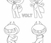 Coloriage et dessins gratuit Volt et Sammy de Miniforce à imprimer