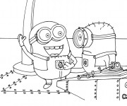 Coloriage Les minions dessin Bob et Jerry