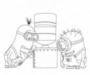 Coloriage Les Minions et filtre à eau dessin