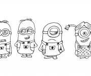 Coloriage et dessins gratuit Minions Bob, Stuart et Kevin à imprimer