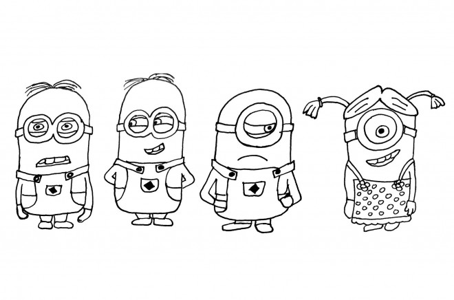 Coloriage Minions Bob Stuart Et Kevin Dessin Gratuit à Imprimer