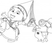 Coloriage Minions et bébé