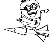 Coloriage et dessins gratuit Minions fusée à imprimer