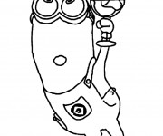 Coloriage et dessins gratuit Minions Stuart mange une glace à imprimer