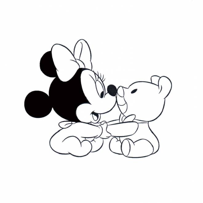 Coloriage Bébé Minnie facile dessin gratuit à imprimer