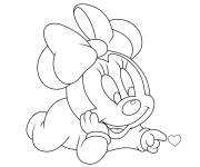 Coloriage B&eacute;b&eacute; Minnie Mouse