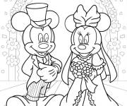 Coloriage Le mariage de Mickey et Minnie