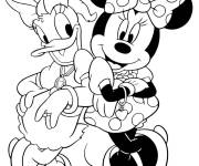 Coloriage Le portrait des amies Daisy et Minnie