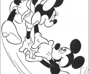 Coloriage et dessins gratuit Mickey danse avec Minnie à imprimer