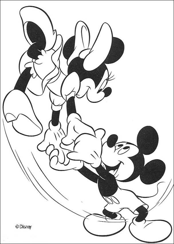 Coloriage et dessins gratuits Mickey danse avec Minnie à imprimer