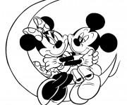 Coloriage et dessins gratuit Mickey Mouse et Minnie à imprimer