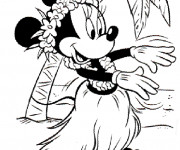 Coloriage Minnie en Hawaii