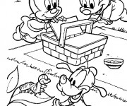 Coloriage Minnie en picnic