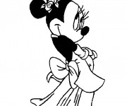 Coloriage Minnie en robe soirée