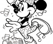 Coloriage Minnie entrain de danser