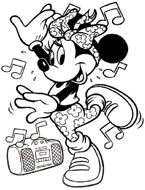 Coloriage et dessins gratuits Minnie entrain de danser à imprimer