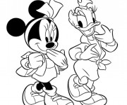 Coloriage Minnie et Daisy