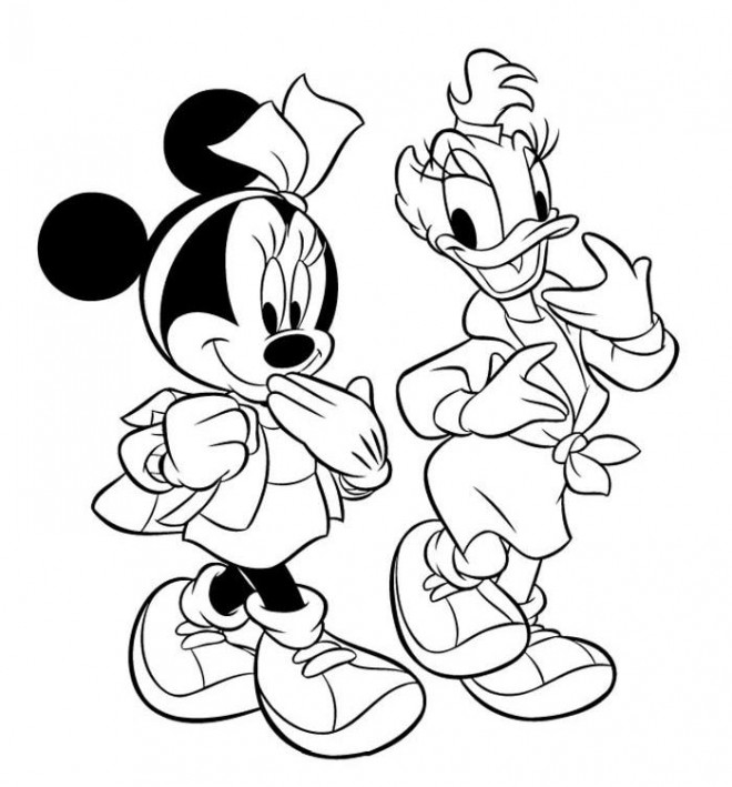 Coloriage et dessins gratuits Minnie et Daisy à imprimer