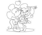 Coloriage Minnie et le bisou de Mickey Mouse
