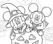 Coloriage Minnie et Mickey pendant la saison d'Halloween