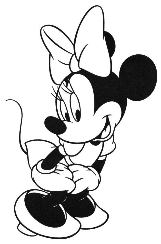 Coloriage Minnie facile dessin gratuit à imprimer