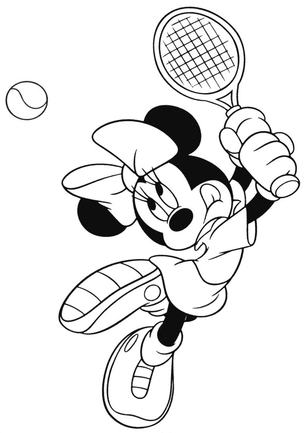 Coloriage et dessins gratuits Minnie joue du tennis à imprimer