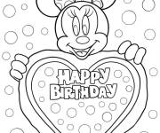 Coloriage Minnie Mouse anniversaire