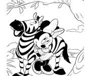 Coloriage Minnie Mouse avec un z&egrave;bre