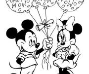Coloriage Minnie Mouse P&acirc;ques