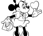 Coloriage Minnie Mouse pendant le saint valentin