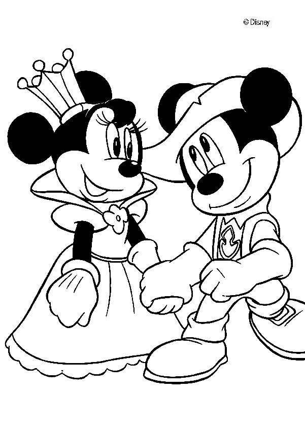 Coloriage Minnie princesse dessin gratuit à imprimer