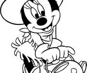 Coloriage Minnie se prépare pour les vacances