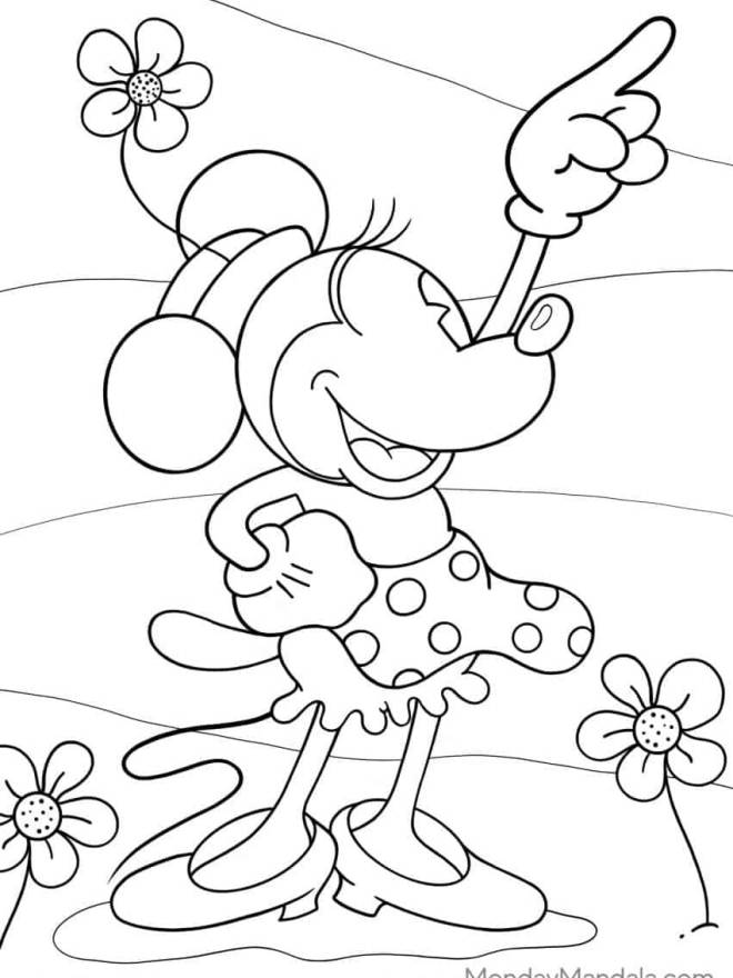 Coloriage Minnie Disney à imprimer avec Tête à modeler