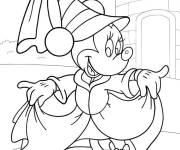 Coloriage Princesse Minnie devant le château
