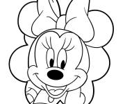 Coloriage Tête de Minnie Mouse