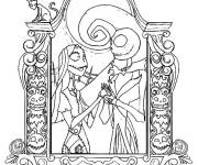 Coloriage Dessin de Jack et Sally squelettes